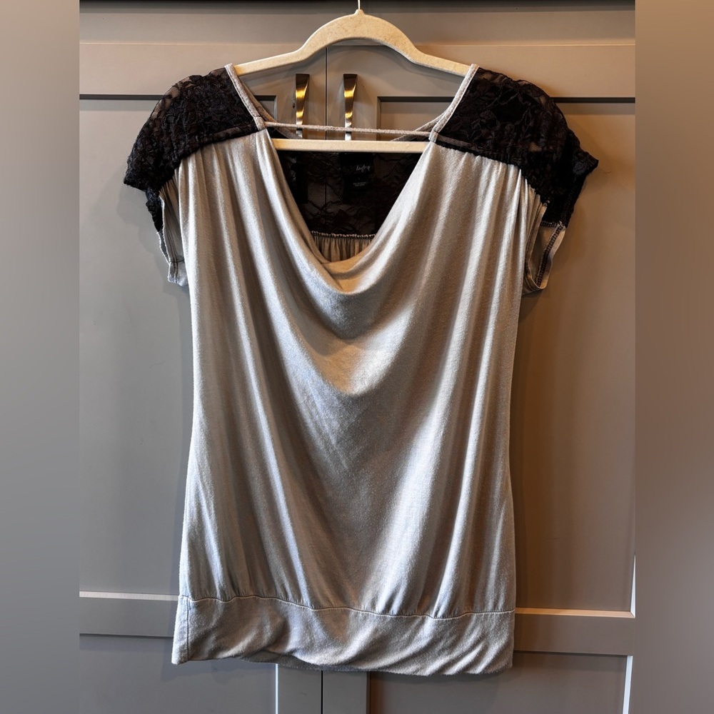 Daytrip Black Lace and Silver Women's Blouse